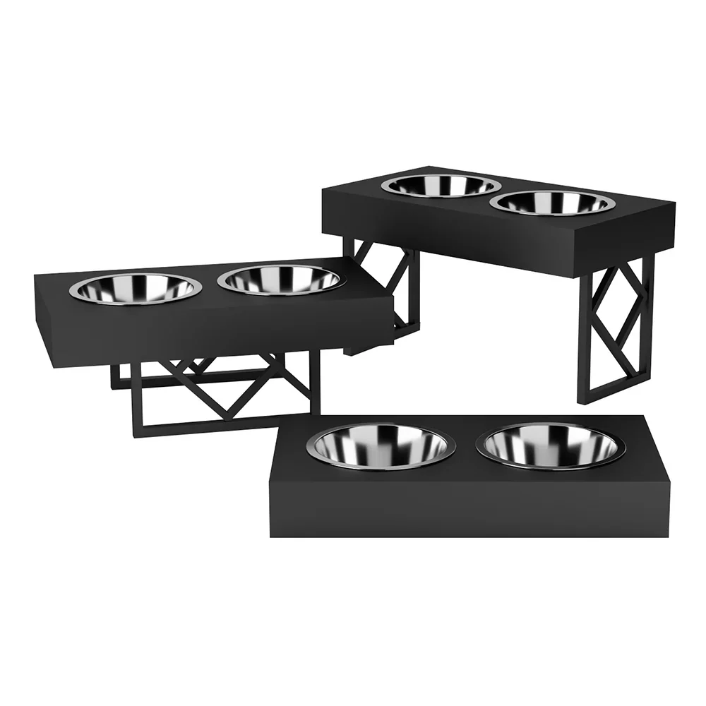 Pawpourri Premium Metal Elevated Adjustable Diner for Dogs (Black) - Image 4