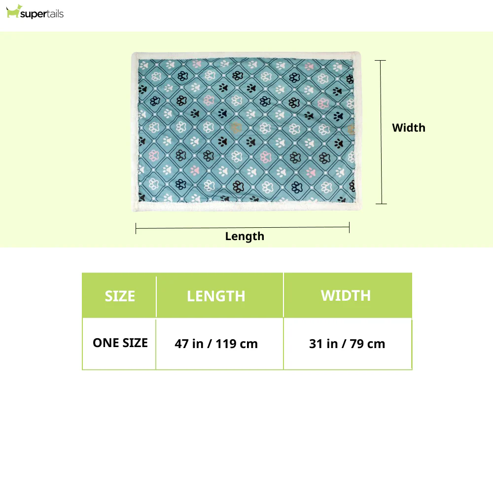 Pawpourri Printed Paw Blanket for Dogs and Cats (Teal) - Image 2