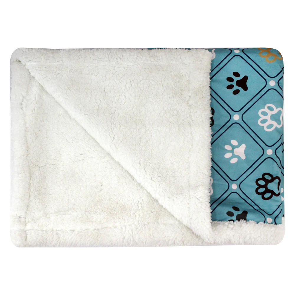 Pawpourri Printed Paw Blanket for Dogs and Cats (Teal) - Image 3
