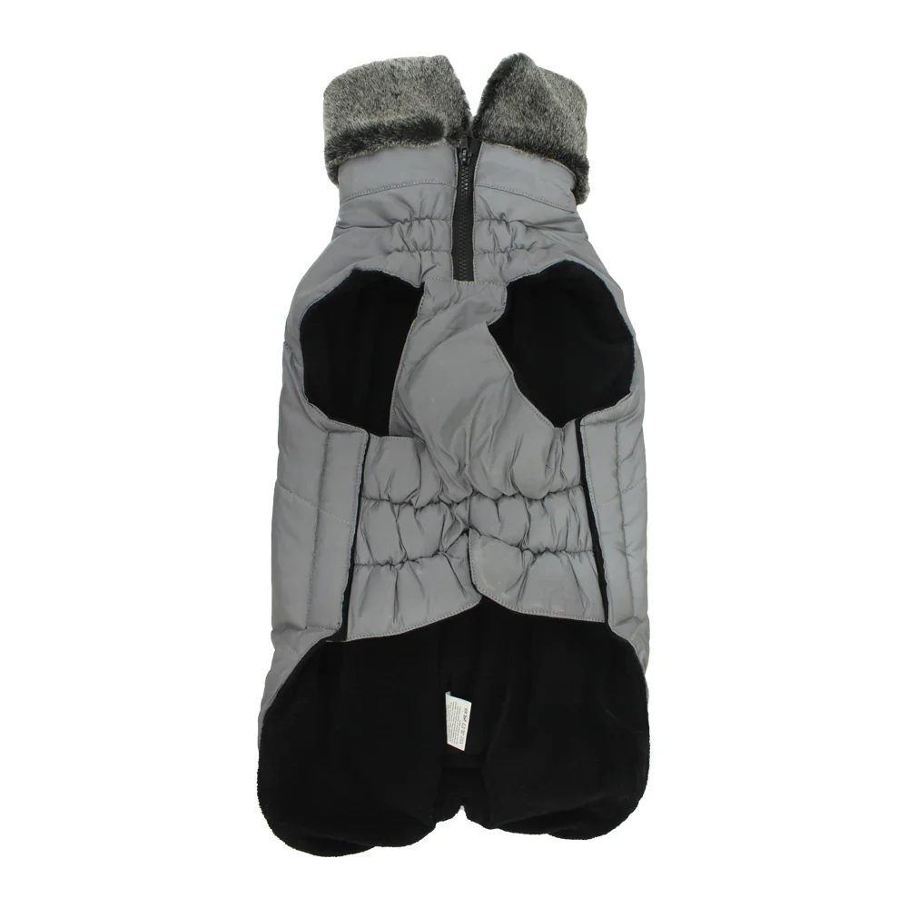Pawpourri Reflexive Jacket with Faux Fur for Dogs (Grey) - Image 3