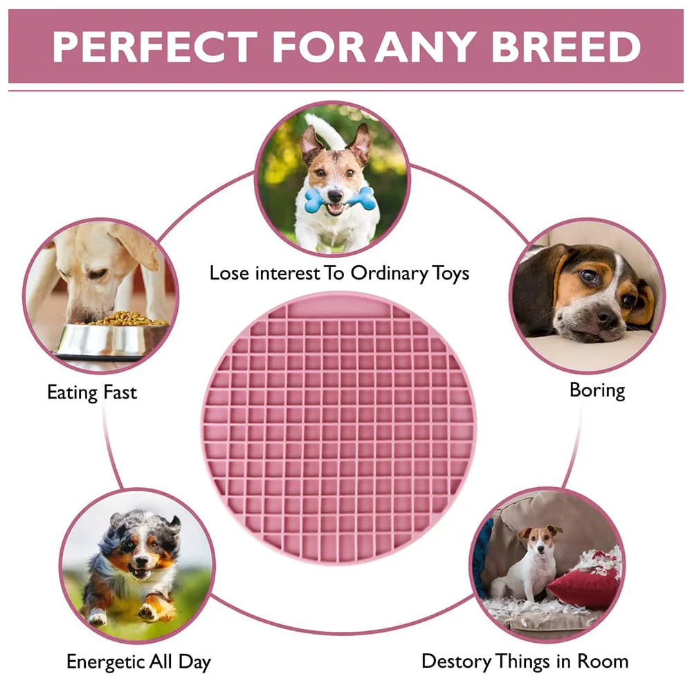 Pawpourri Round Lickmat for Dogs and Cats (Pink) - Image 2