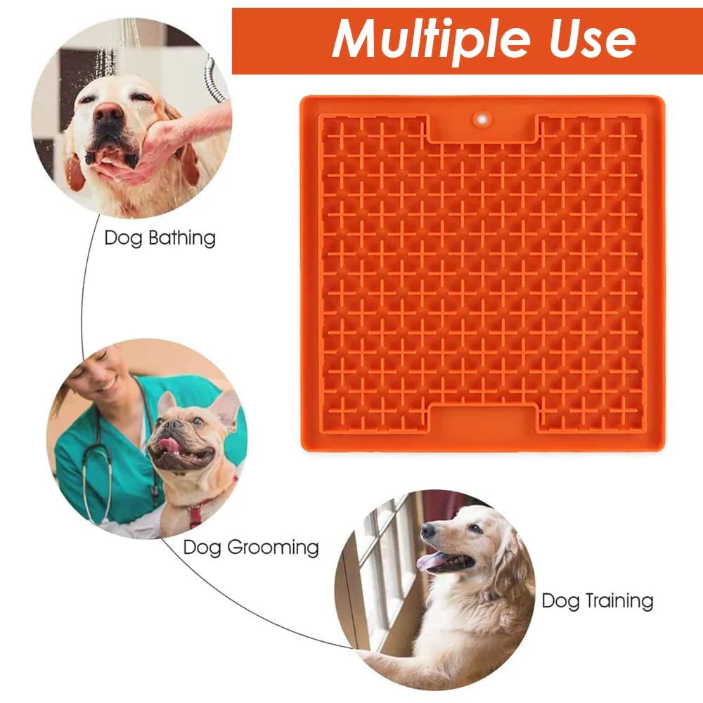 Pawpourri Sqaure Lickmat for Dogs and Cats (Orange) - Image 2