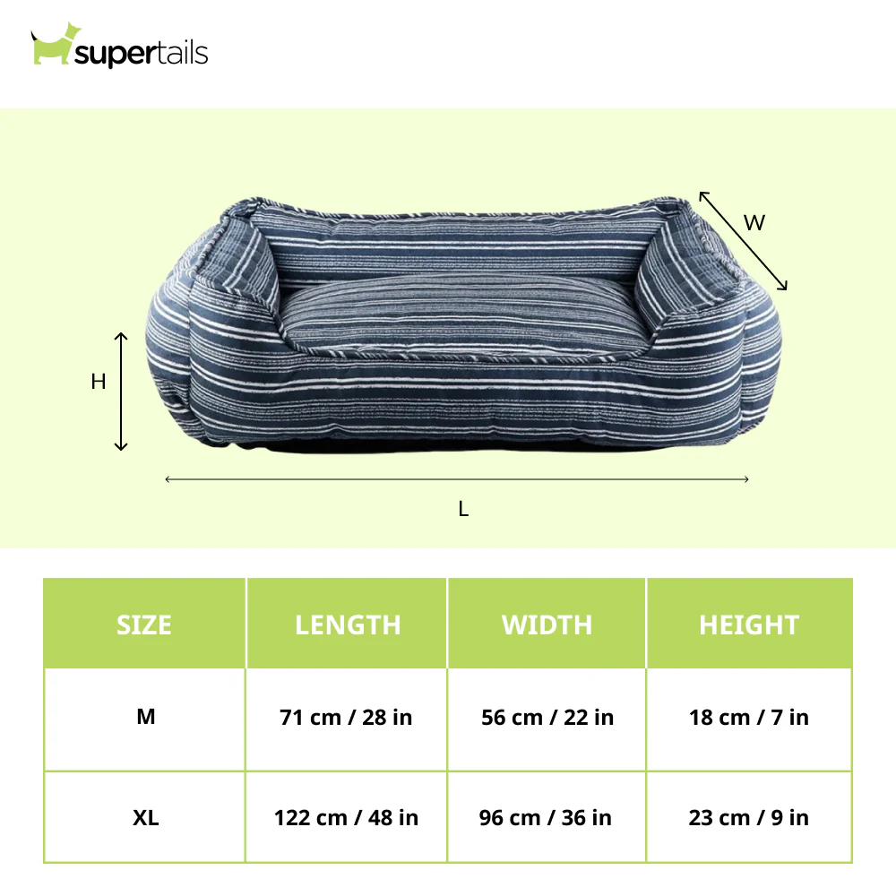 Pawpourri Striped Cuddler Bed for Dogs and Cats (Blue Stripe) - Image 3