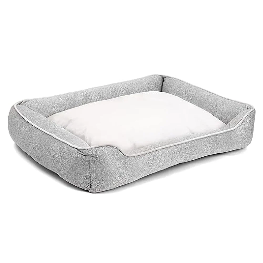 Pawpourri Ultra Soft Bolster Chevron Cuddler Bed for Dogs and Cats (Grey) - Image 4