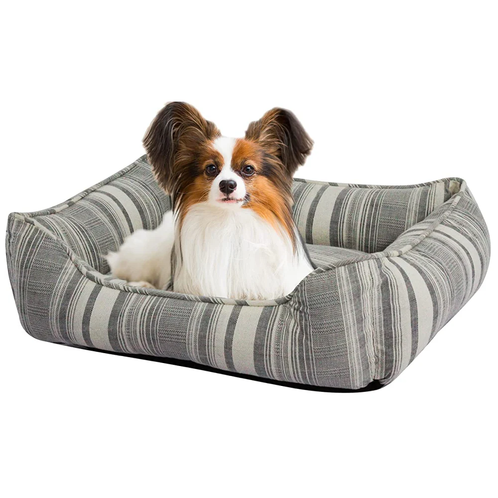 Pawpourri Ultra Soft Bolster Yarn Dyed Cuddler Bed for Dogs and Cats (Grey) - Image 2