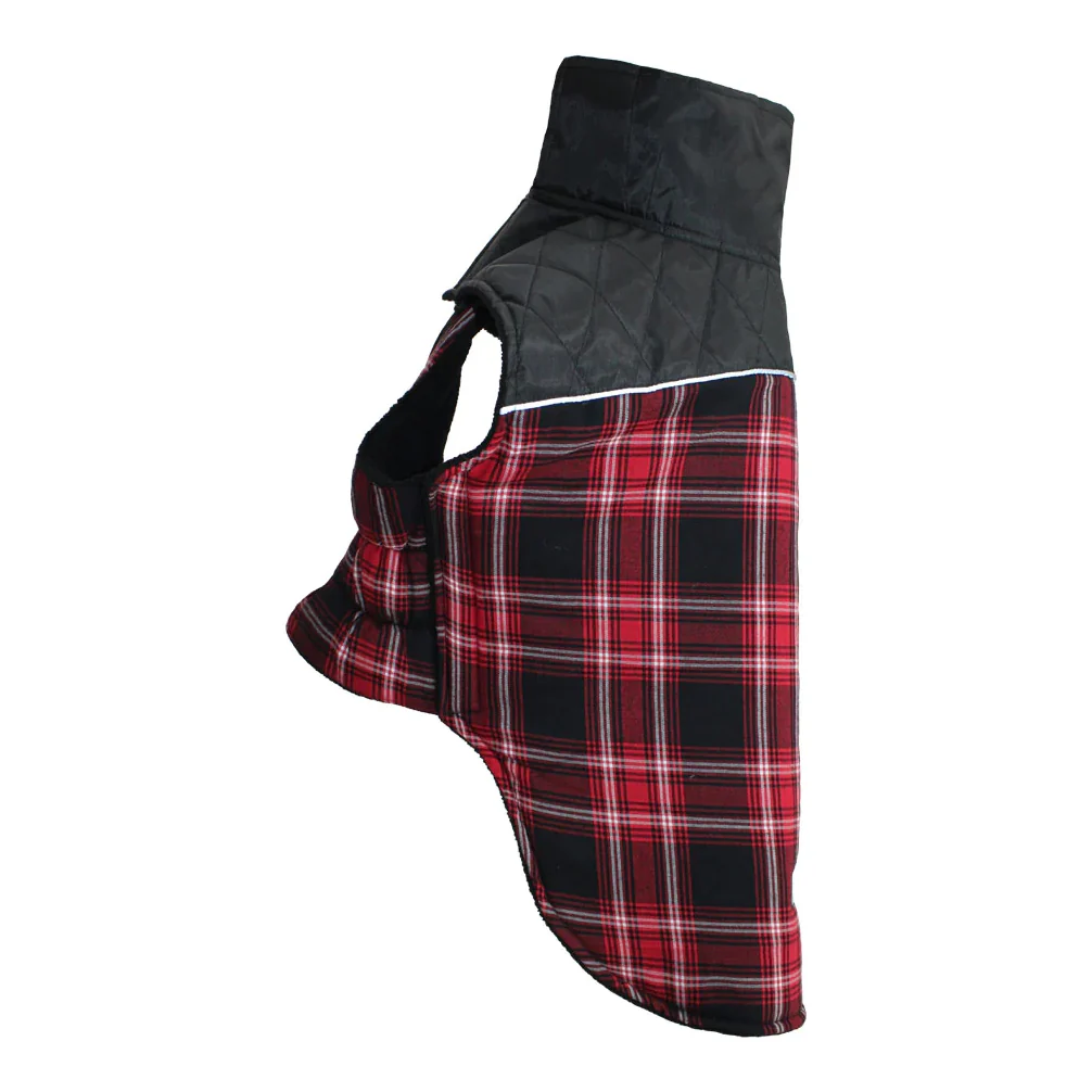 Pawpourri Winter Plaid Jacket for Dogs and Cats (Red/Black) - Image 3