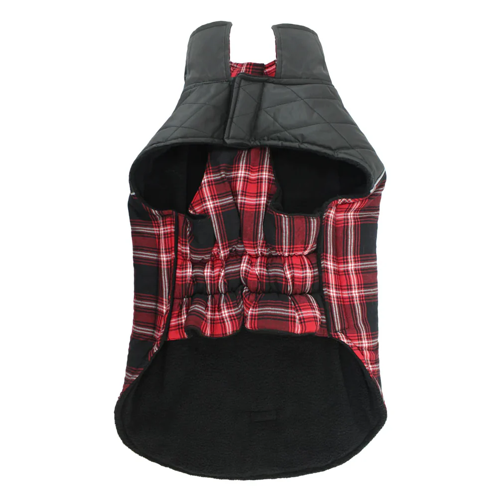 Pawpourri Winter Plaid Jacket for Dogs and Cats (Red/Black) - Image 4