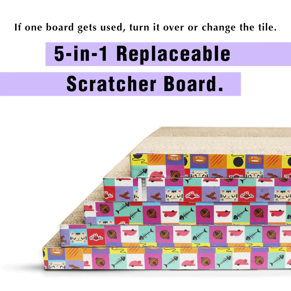 Pawsindia 5 in 1 Replacebale Box Scratcher for Cats (Brown) - Image 6