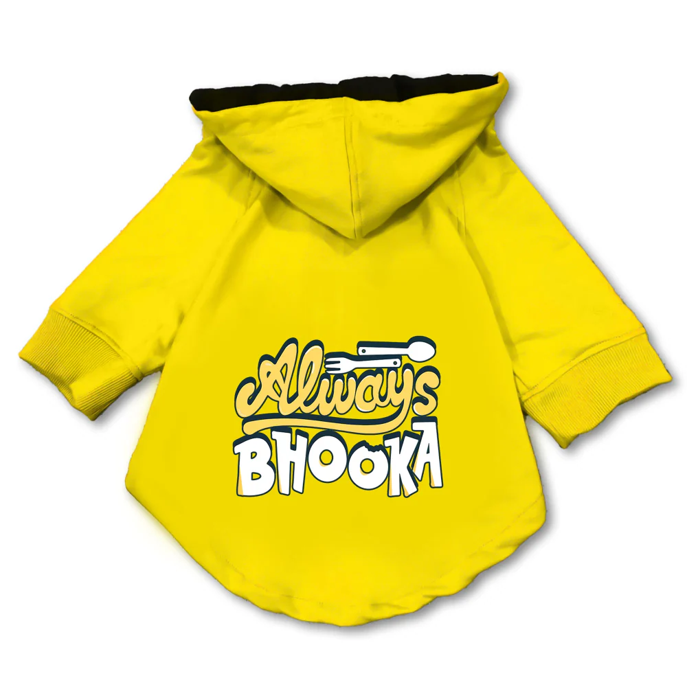 Pawsindia Always Bhooka Hoodie for Dogs (Yellow) - Image 3
