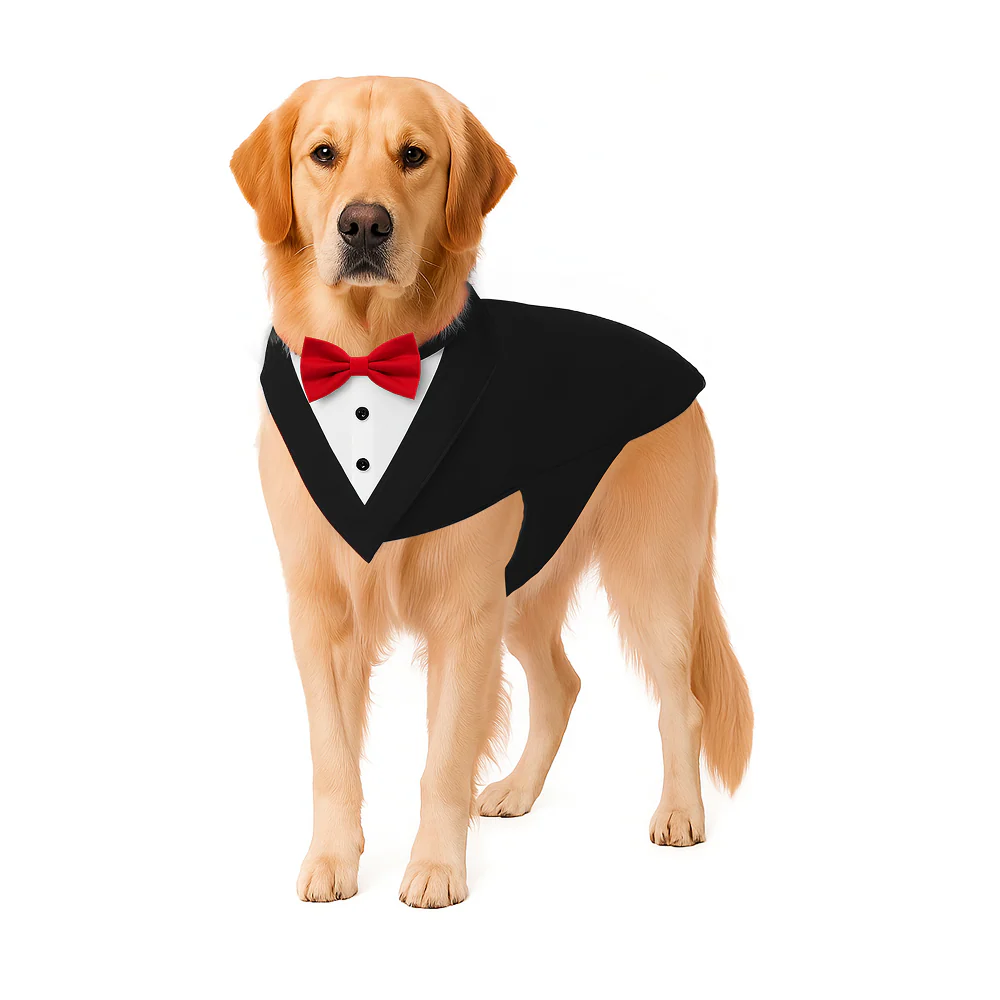 PawsIndia Black and White Tuxedo Suit for Dogs - Image 4