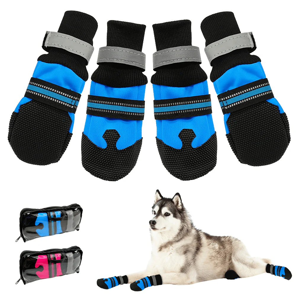 Pawsindia Boots for Dogs (Blue/Black) (Set of 4 Boots) - Image 2