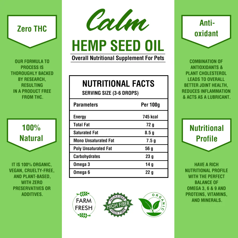 Pawsindia Calm Hemp Seed Oil for Dogs and Cats - Image 6