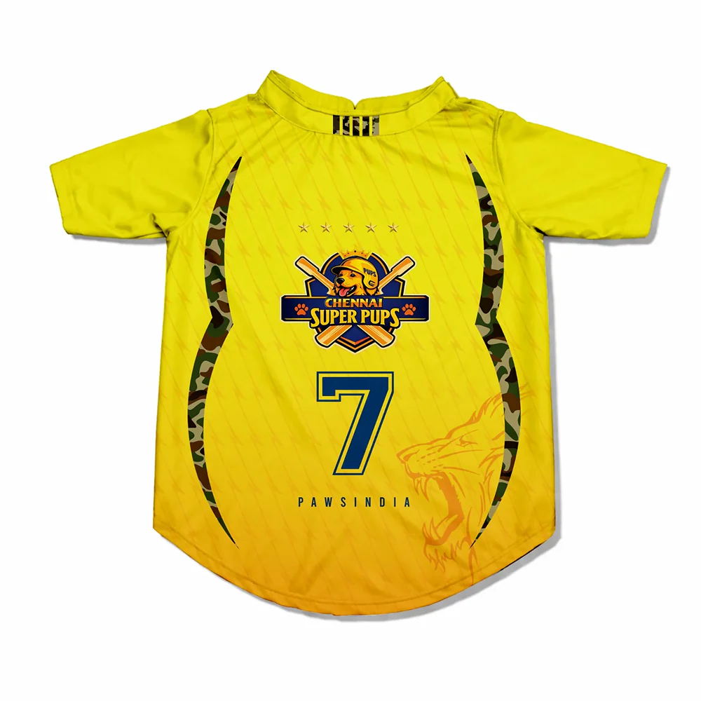 Pawsindia Chennai Super Pups T20 Pets Premier League Jersey for Cats | Indian Pet League - Image 3