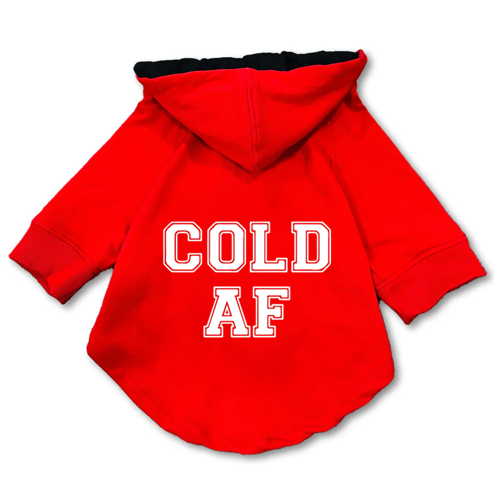 Pawsindia Cold AF Hoodie for Dogs (Red) - Image 3