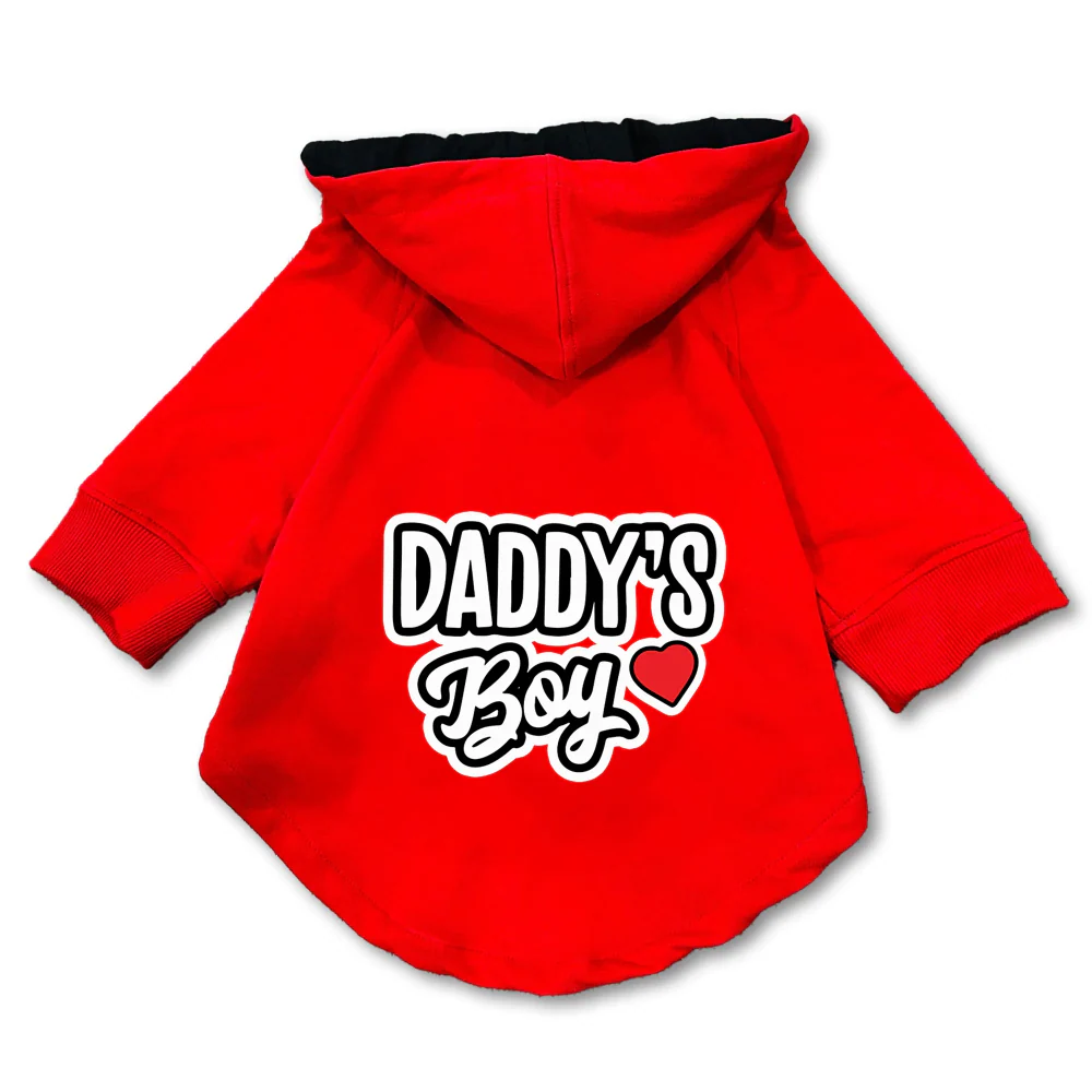 Pawsindia Daddy's Boy Hoodie for Dogs (Red) - Image 3