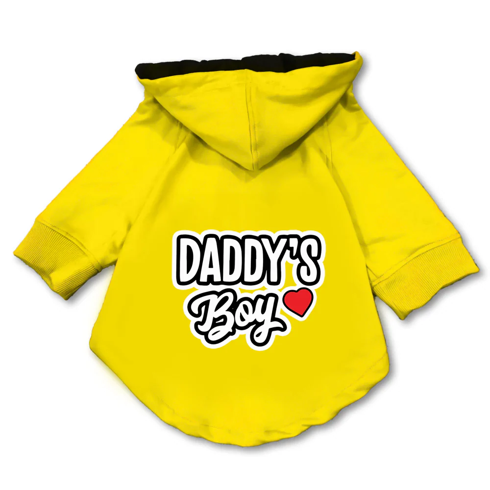Pawsindia Daddy's Boy Hoodie for Dogs (Yellow) - Image 3
