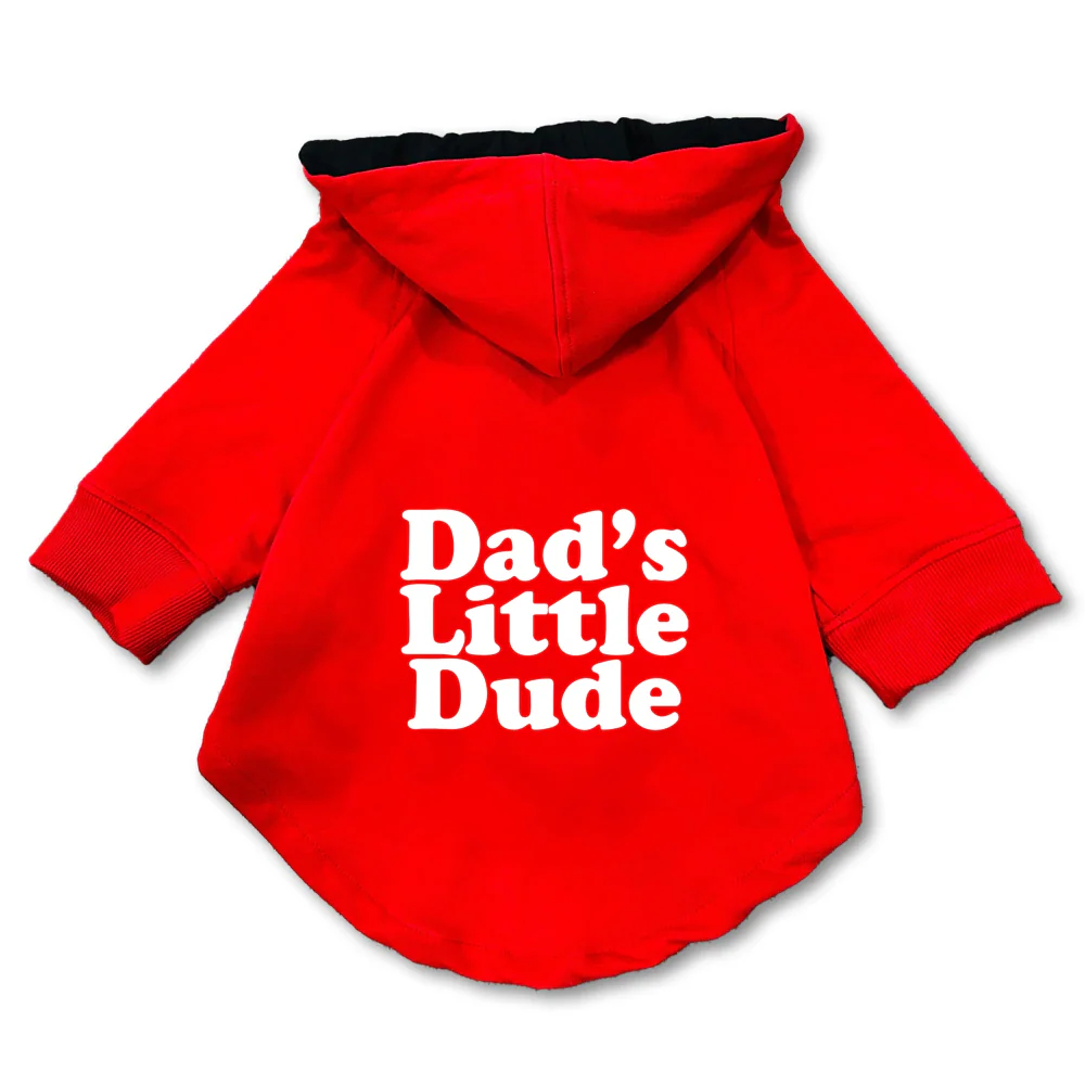 Pawsindia Dad's Little Dude Hoodie for Dogs (Red) - Image 3