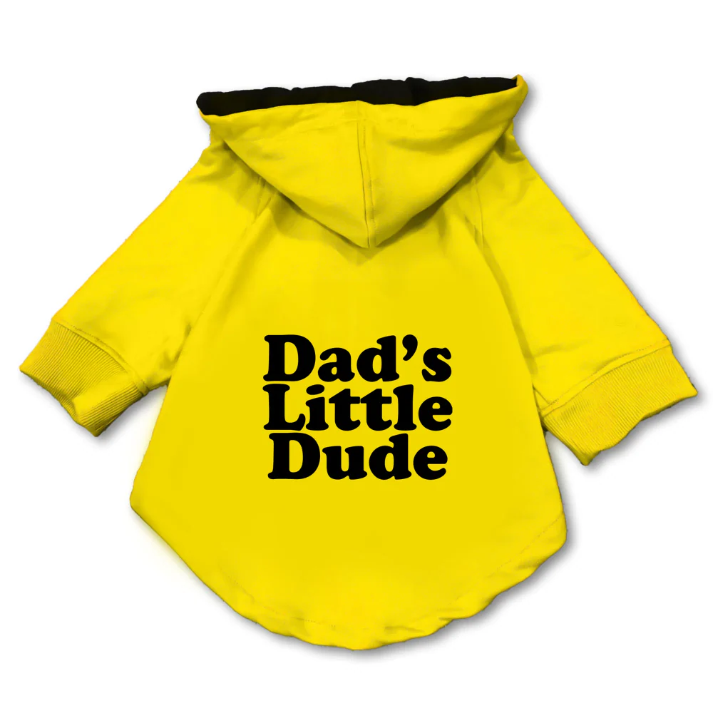 Pawsindia Dad's Little Dude Hoodie for Dogs (Yellow) - Image 3