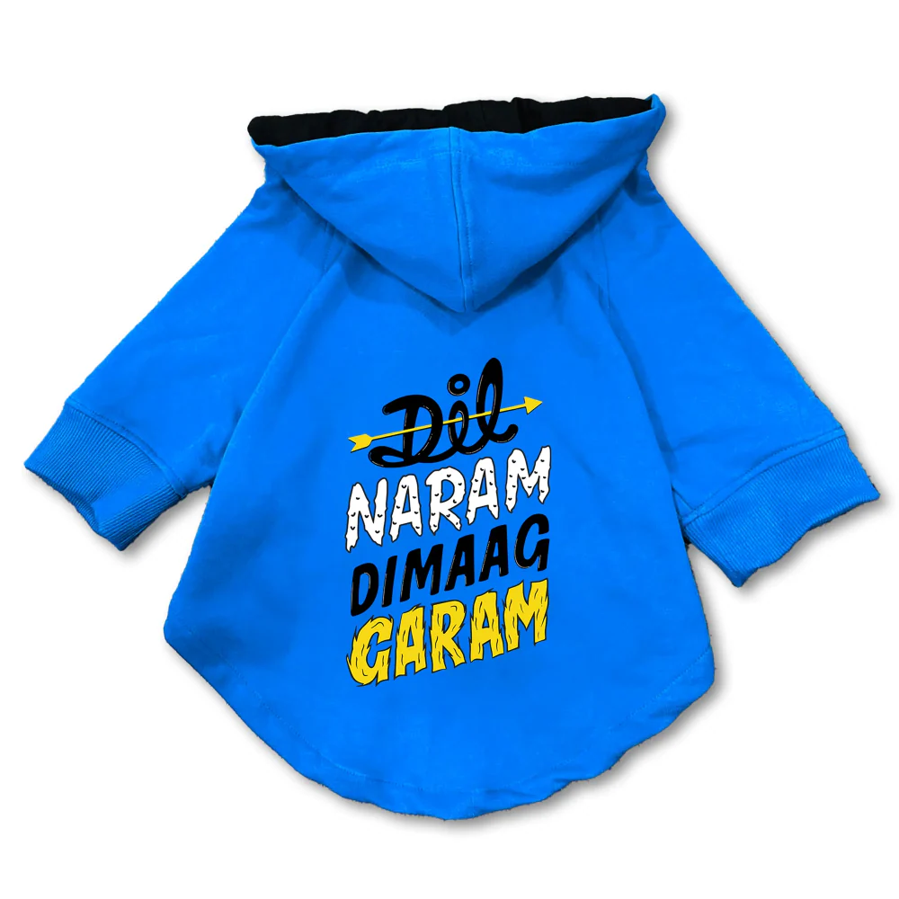 Pawsindia Dil Naram Dimag Garam Hoodie for Dogs (Blue) - Image 3