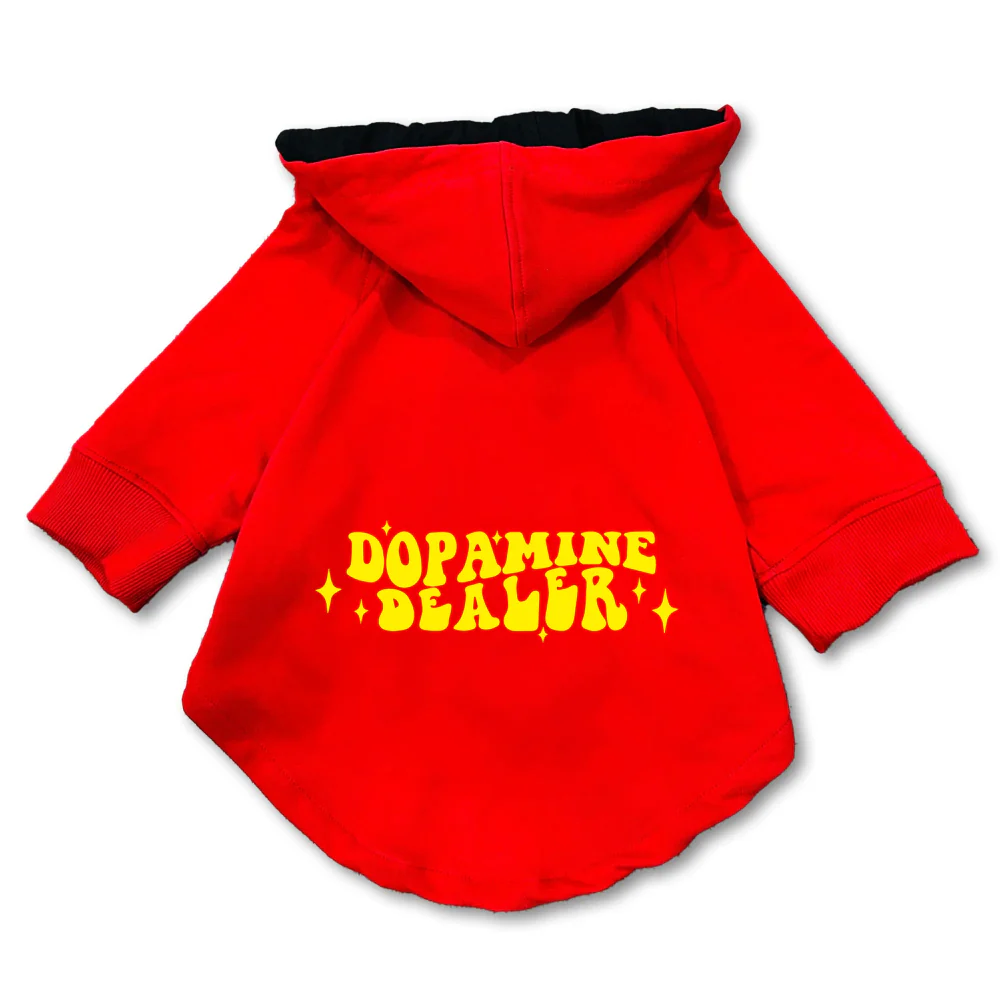 Pawsindia Dopamine Dealer Hoodie for Dogs (Red) - Image 3