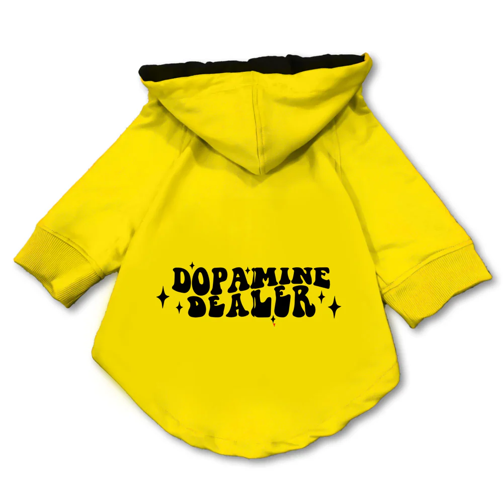 Pawsindia Dopamine Dealer Hoodie for Dogs (Yellow) - Image 3