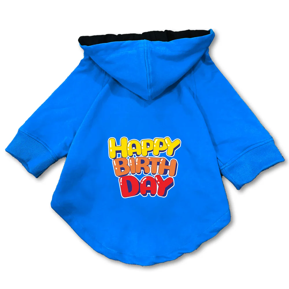 Pawsindia Happy Birthday Hoodie for Dogs (Blue) - Image 3