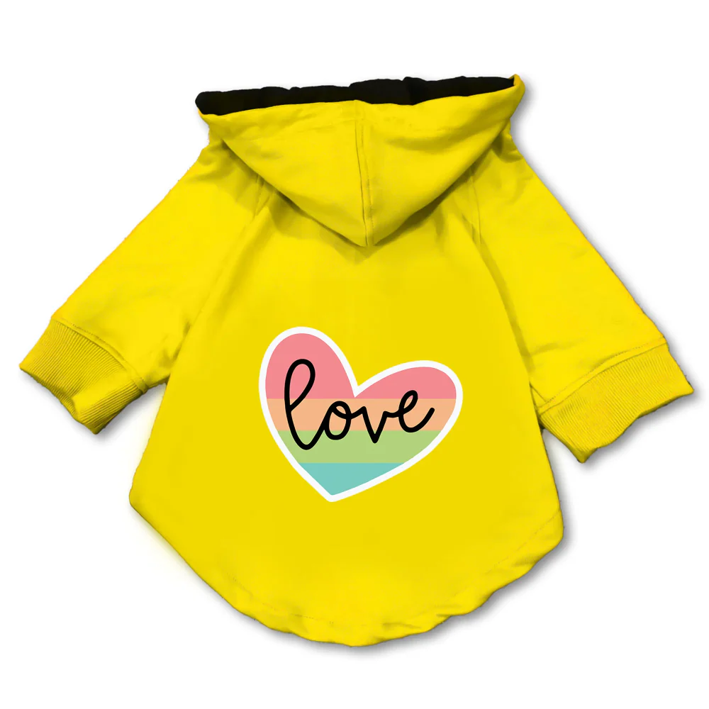 Pawsindia Love Hoodie for Dogs (Yellow) - Image 3