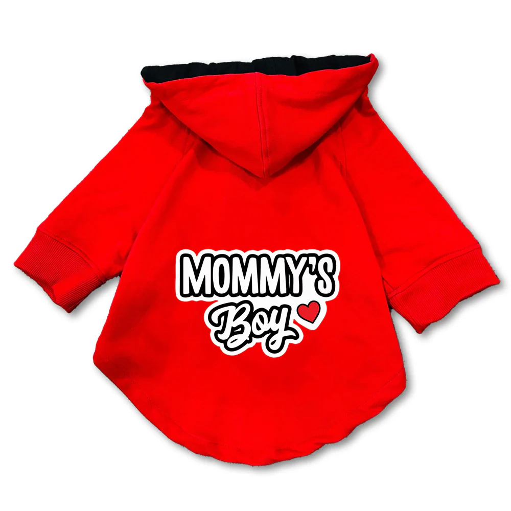 Pawsindia Mommy's Boy Hoodie for Dogs (Red) - Image 3