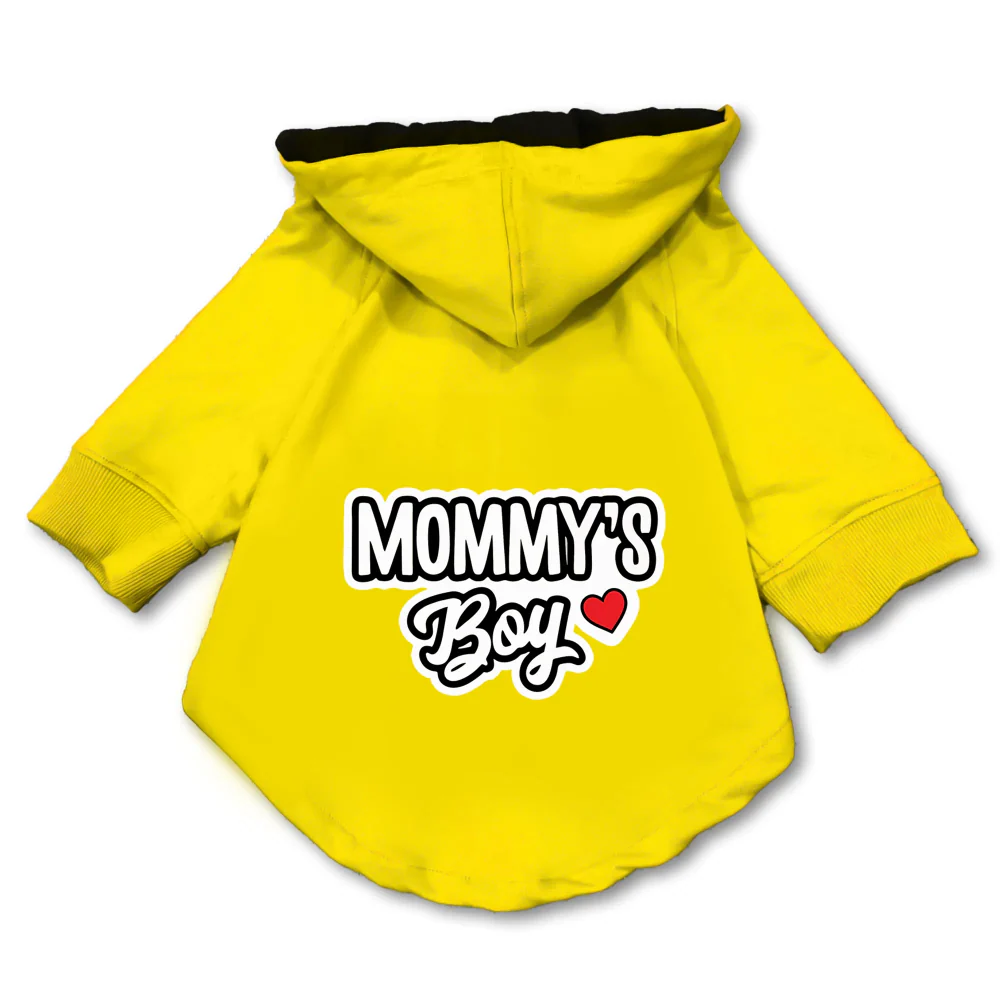 Pawsindia Mommy's Boy Hoodie for Dogs (Yellow) - Image 3