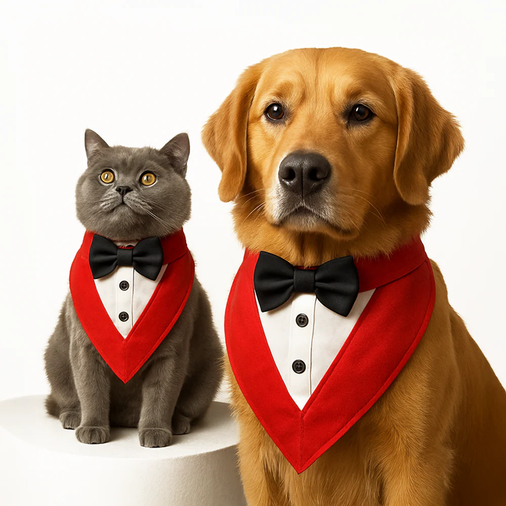 PawsIndia Red & White Tuxedo Suit for Dogs - Image 5