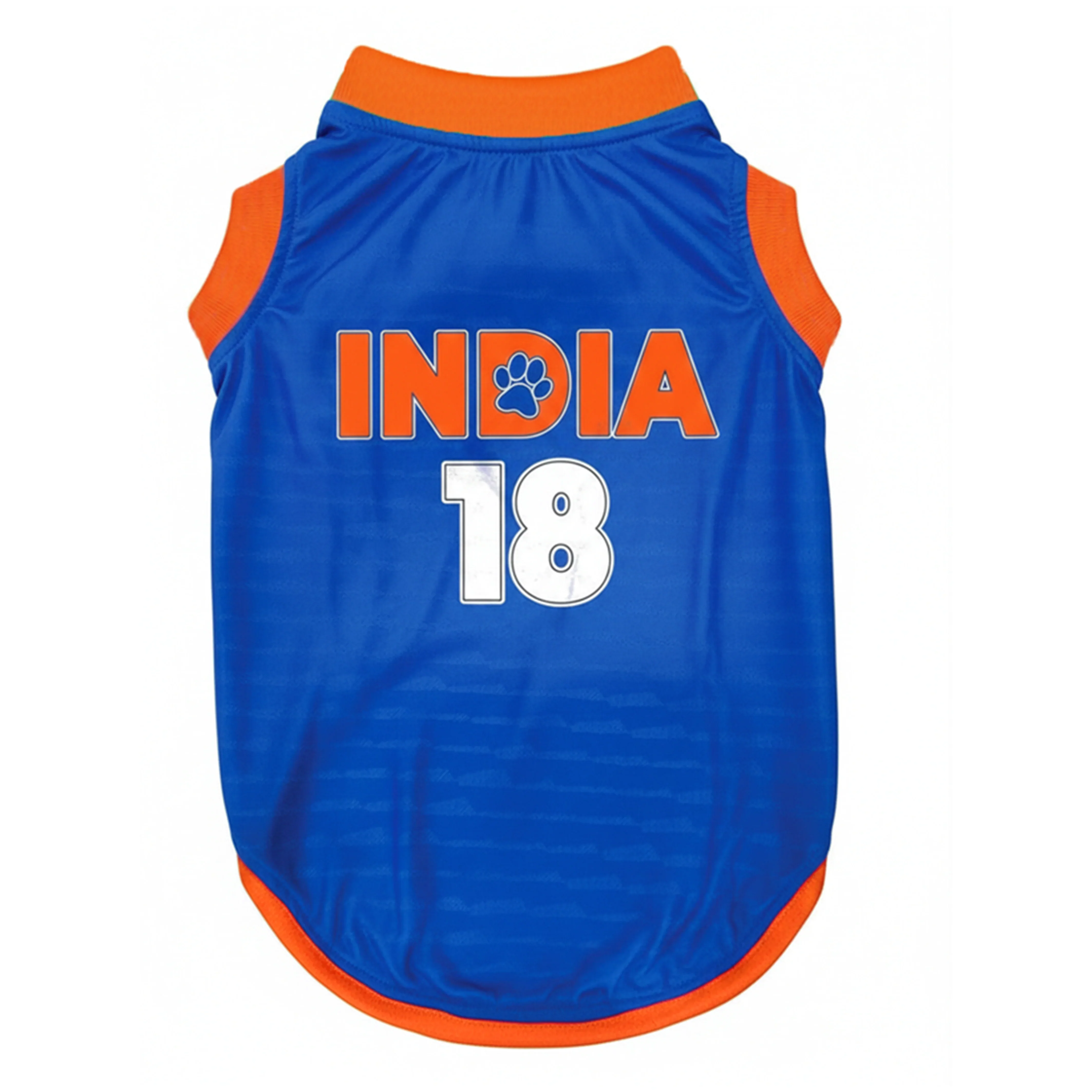 Pawsindia Round Neck Indian Cricket Jersey for Cats - Image 4