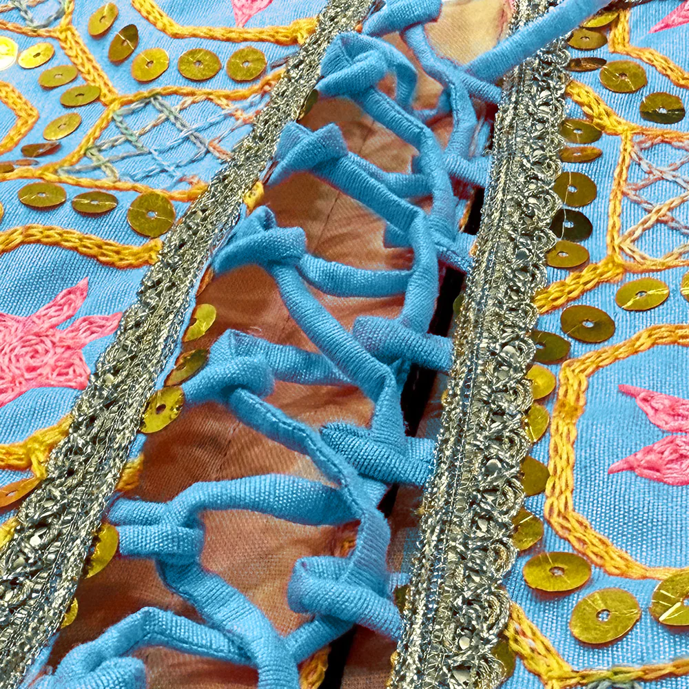 Pawsindia Traditional Desi Diva Lehenga Choli Set for Cats (Sky Blue) - Image 5