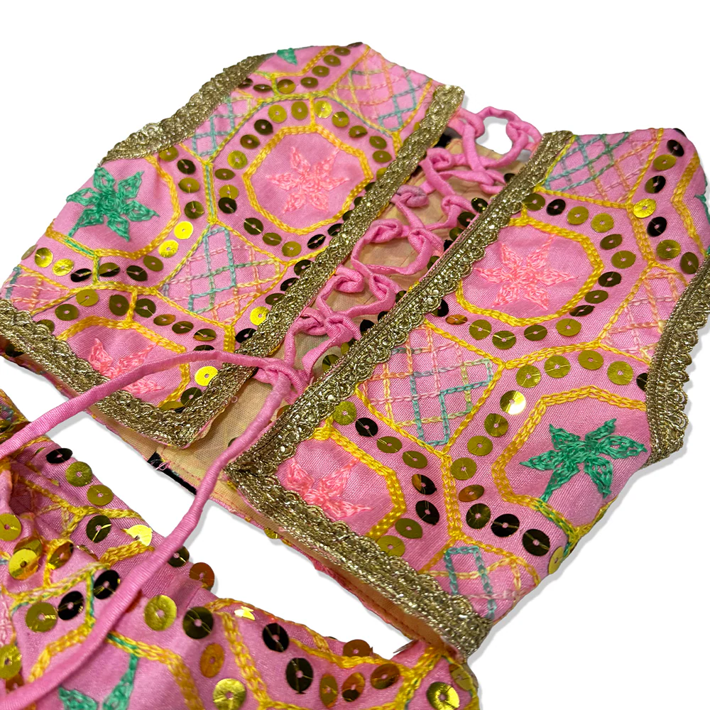 Pawsindia Traditional Desi Diva Lehenga Choli Set for Dogs (Pink) - Image 4