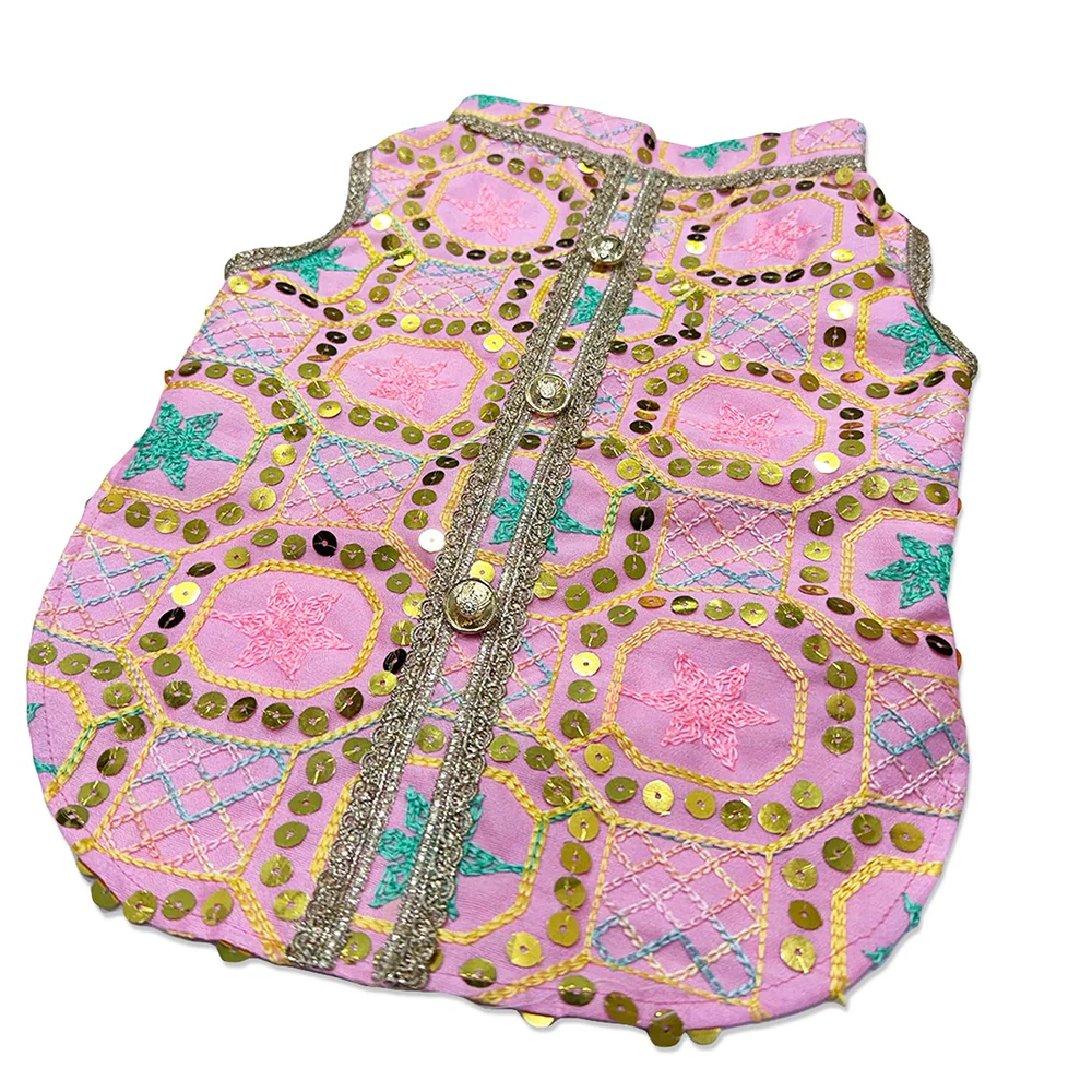 Pawsindia Traditional Nawabi Embroidered Kurta for Dogs (Pink) - Image 6