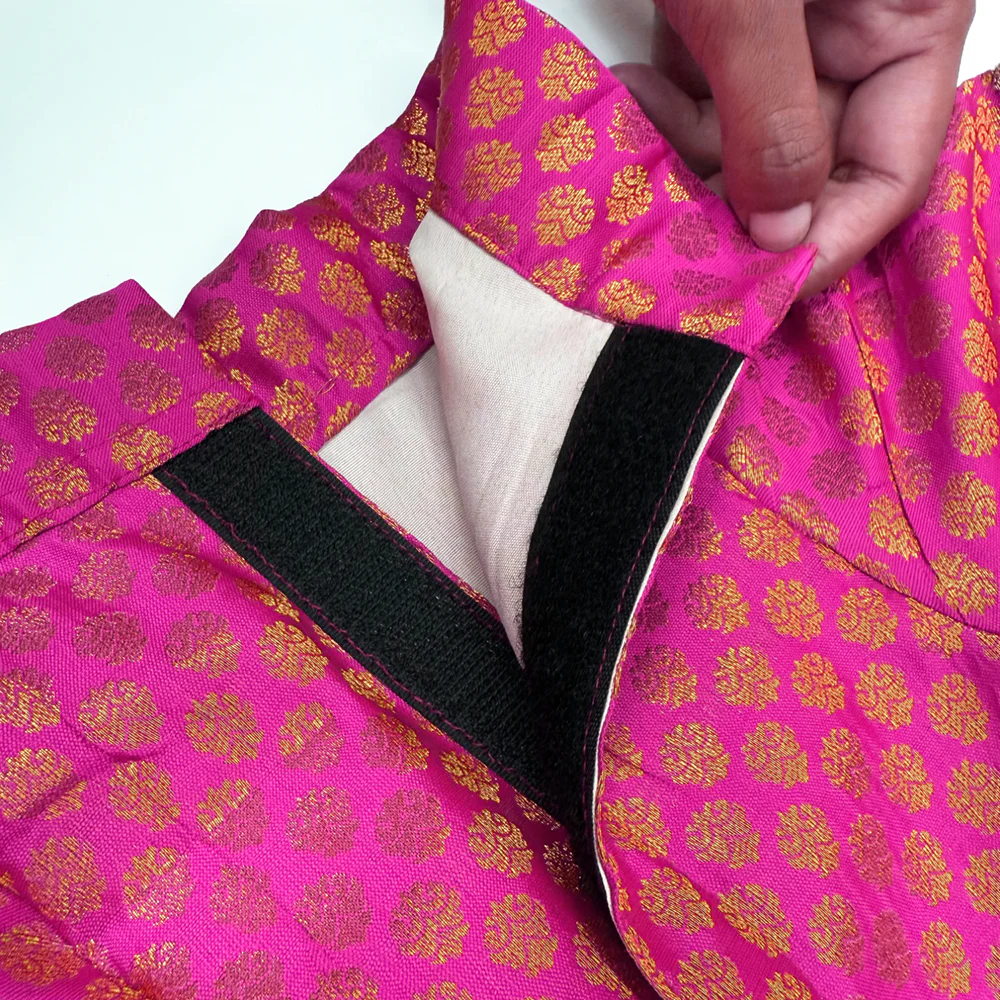 Pawsindia Traditional Royal Brocade Dress for Cats (Pink) - Image 5