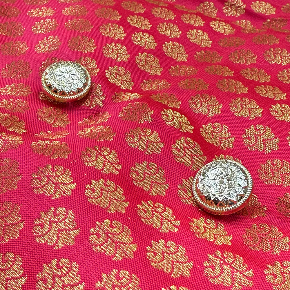 Pawsindia Traditional Royal Brocade Dress for Cats (Red) - Image 4