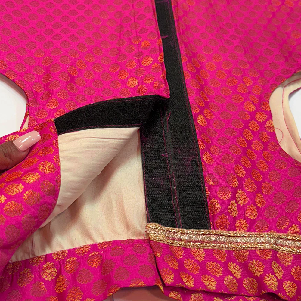 Pawsindia Traditional Royal Brocade Kurta for Cats (Pink) - Image 5