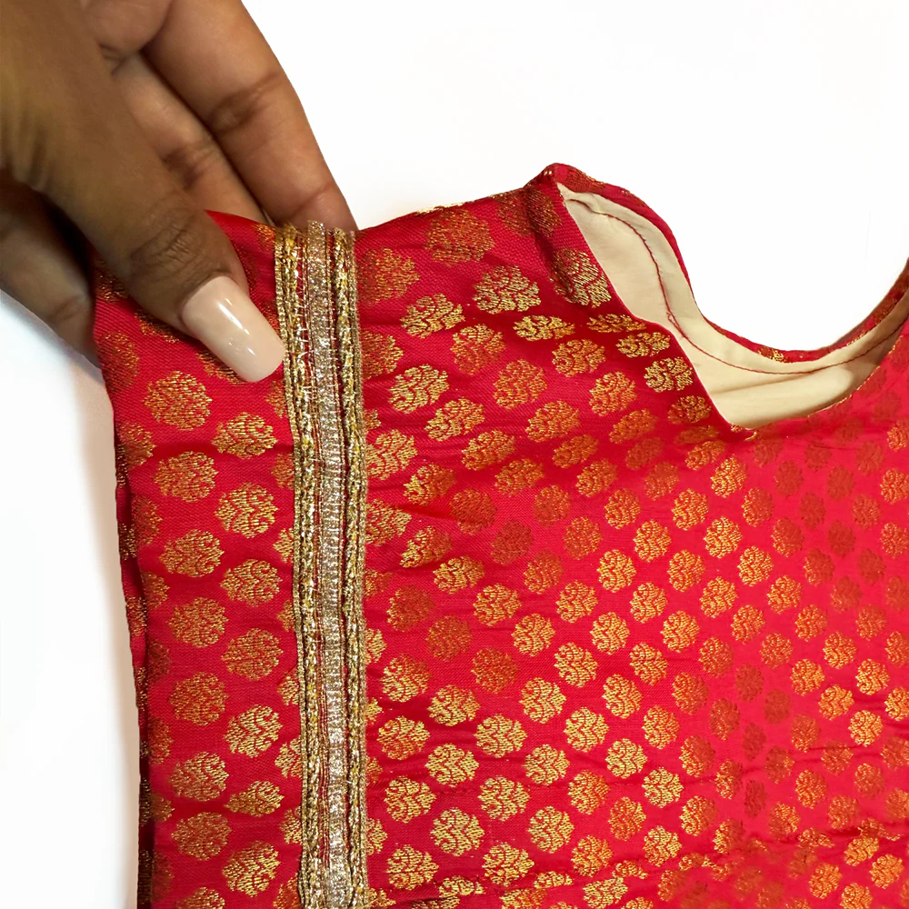 Pawsindia Traditional Royal Brocade Kurta for Cats (Red) - Image 4