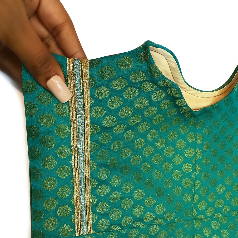 Pawsindia Traditional Royal Brocade Kurta for Dogs (Aqua Green) - Image 6