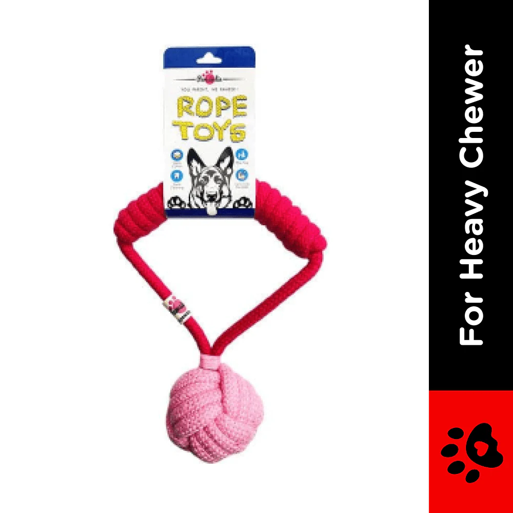 Pawsindia Tug of War Rope Toy for Dogs (Pink) - Image 2