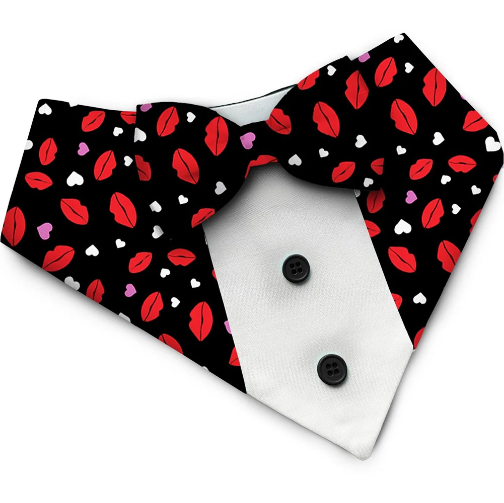 PawsIndia Valentines Edition Kisses with Hearts Printed Tuxedo for Dogs and Cats