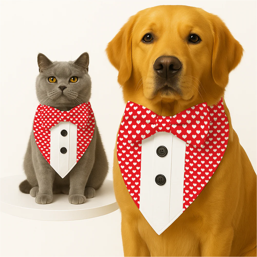 PawsIndia Valentines Edition Sweet Heart Printed Tuxedo for Dogs and Cats - Image 2