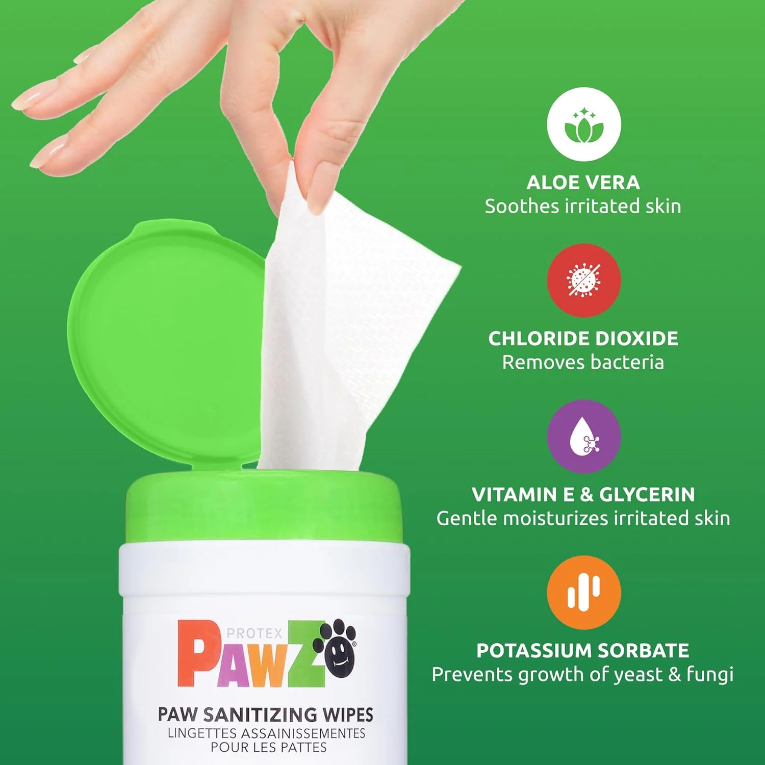 PawZ SANIPAW Wipes for Dogs (White) - Image 2