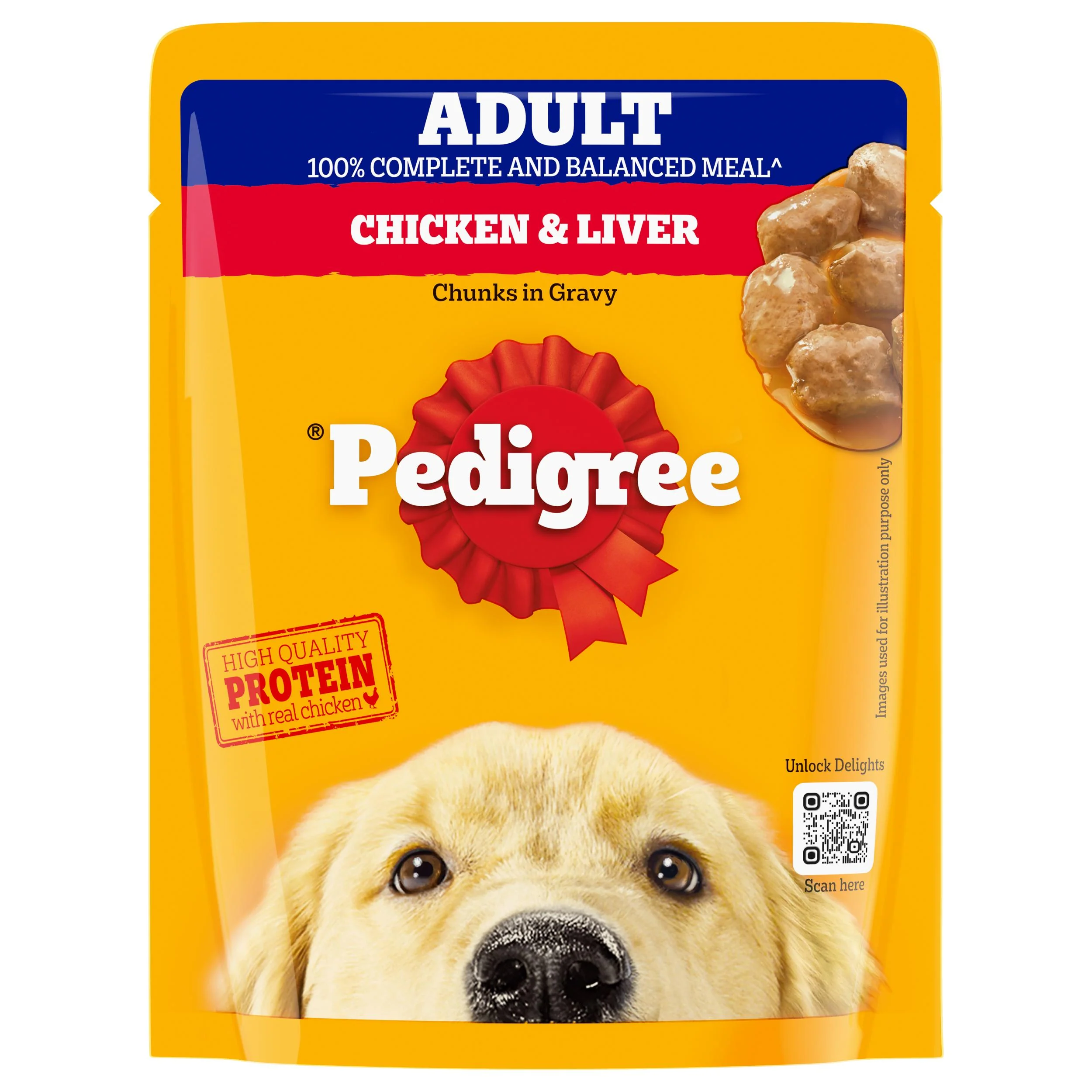 Pedigree Adult Dog Food Combo |Meat & Rice Dry & Chicken & Liver Wet - Image 3