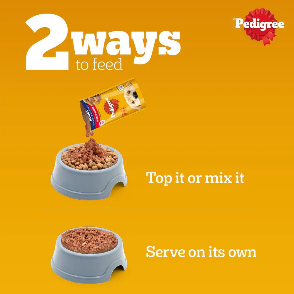 Pedigree Chicken and Liver Chunks in Gravy Adult Dog Wet Food (130g) - Image 11