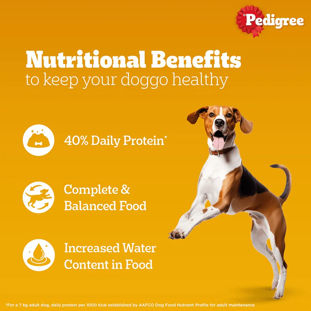 Pedigree Chicken and Liver Chunks in Gravy Adult Dog Wet Food (130g) - Image 3