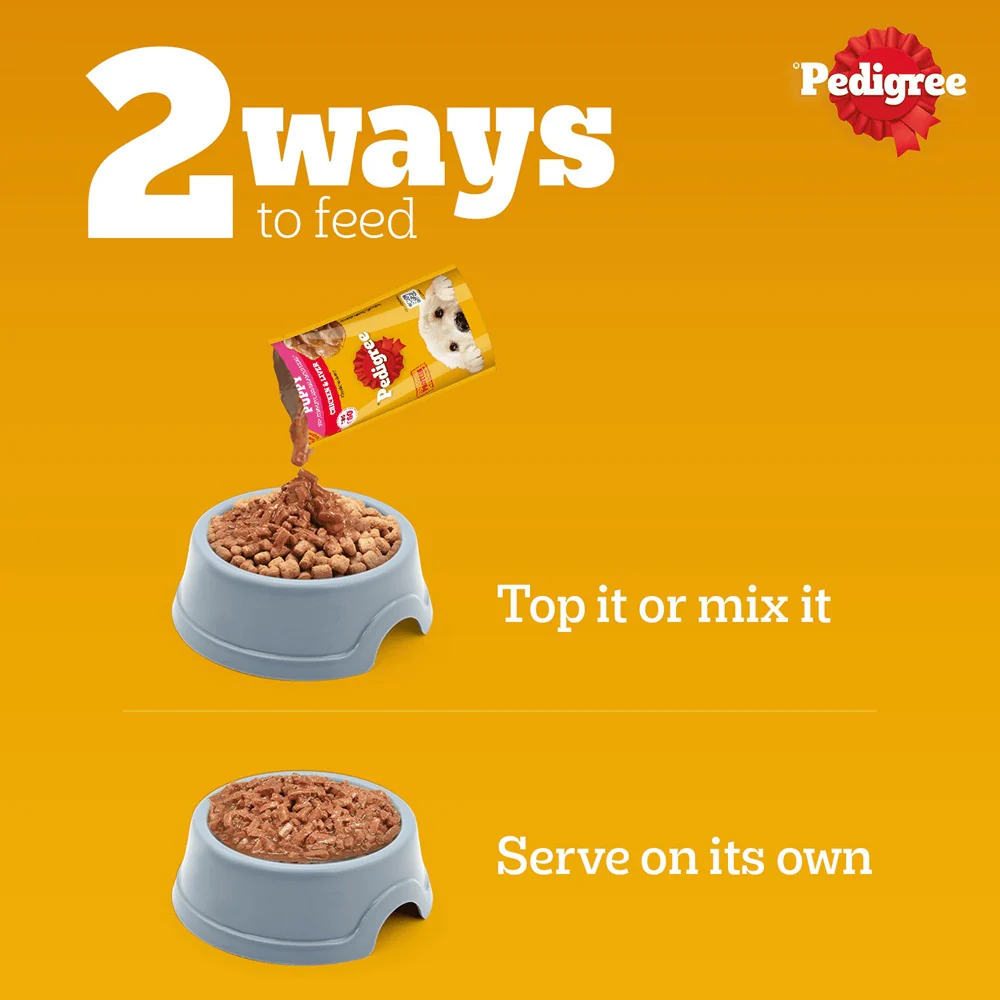 Pedigree Chicken and Liver Chunks in Gravy Pouch Puppy Dog Wet Food (130g) - Image 13