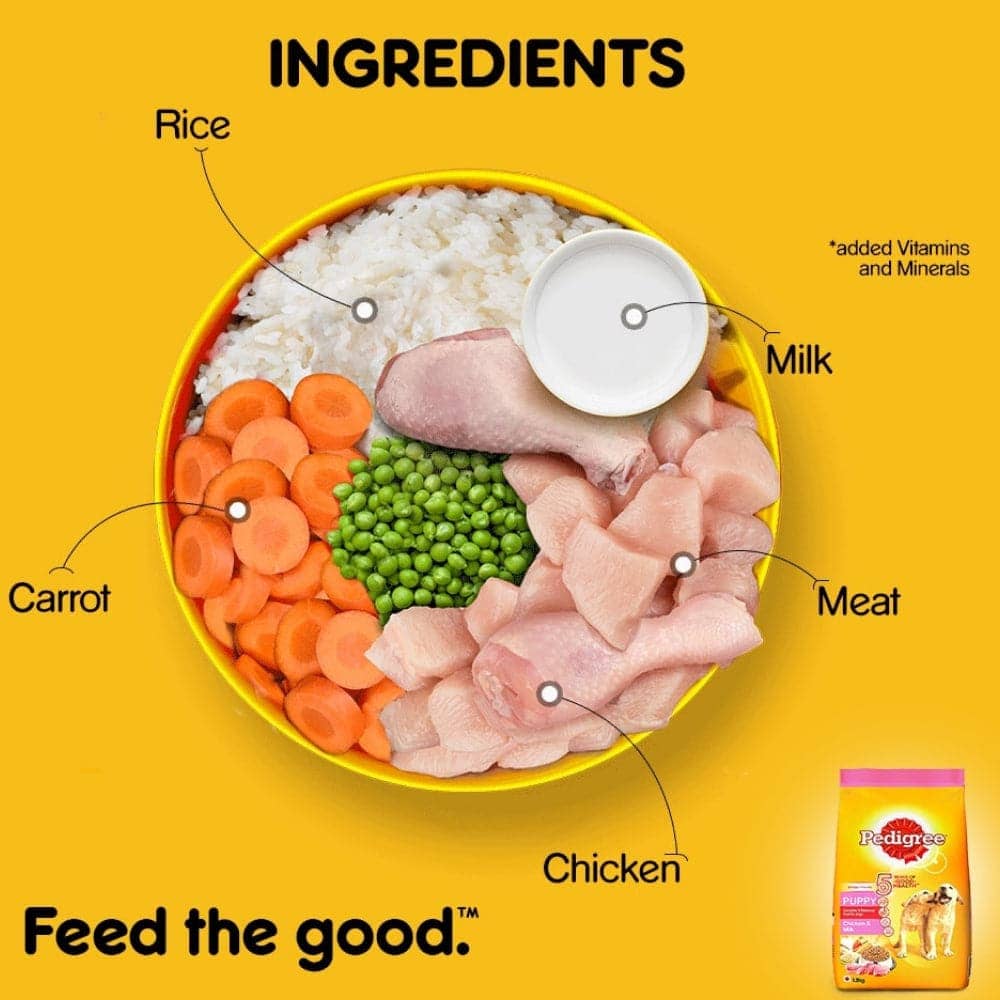 Pedigree Chicken and Milk Dry and Chicken Chunks in Gravy Wet Puppy Food Combo - Image 6