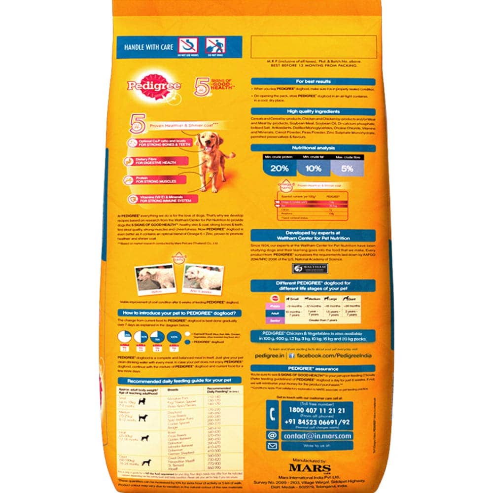 Pedigree Chicken and Vegetables Dry and Chicken and Liver Chunks in Gravy Wet Adult Dog Food Combo - Image 3