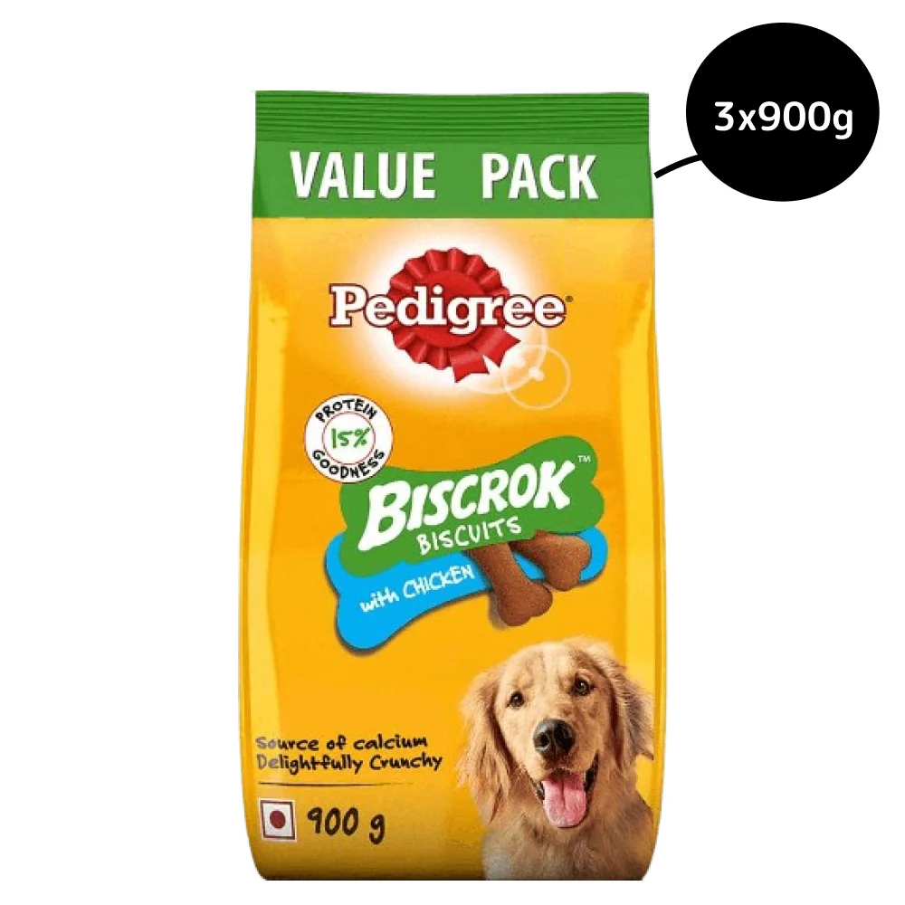 Pedigree Chicken Flavour Biscrok Biscuits Dog Treats (900g) - Image 16
